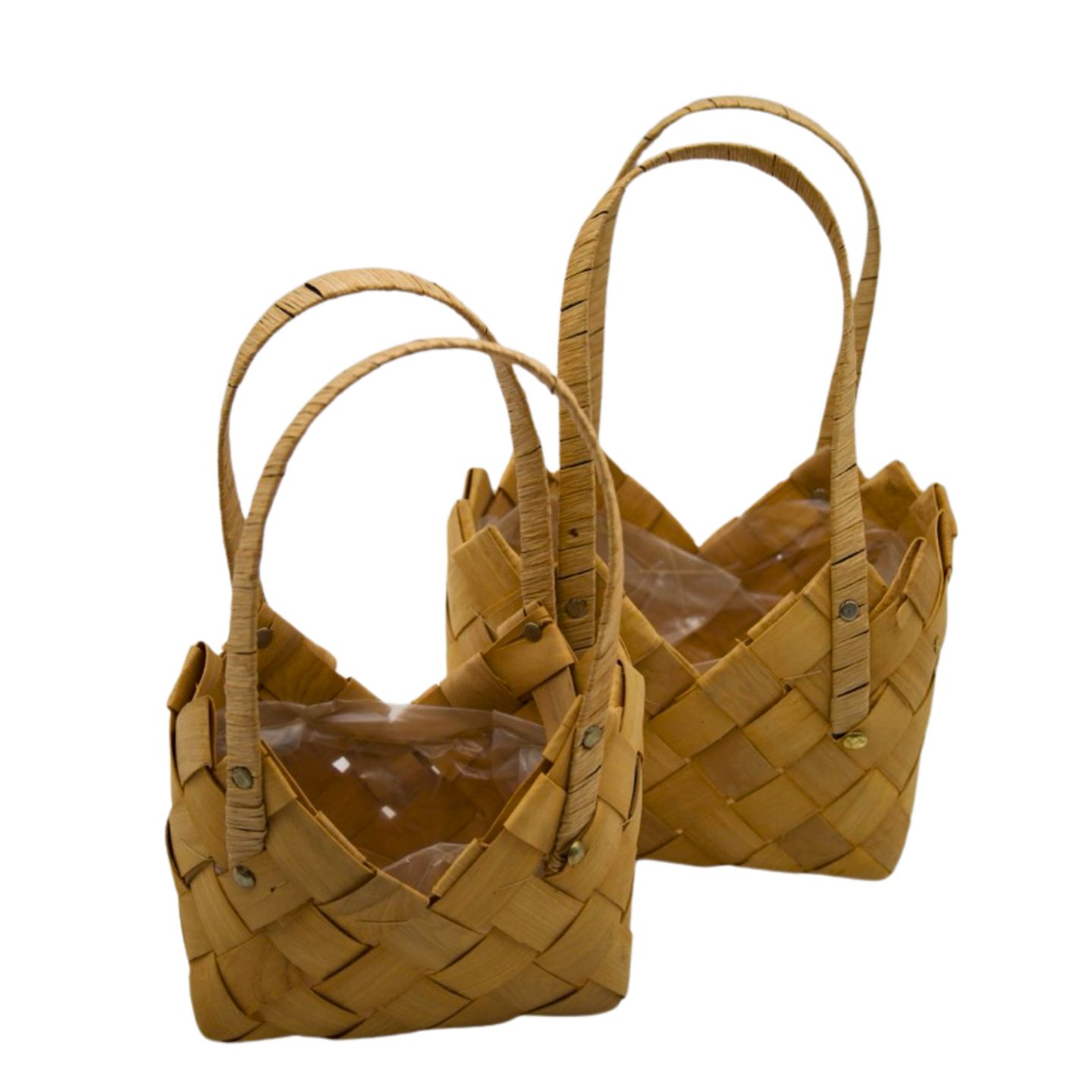 Willow baskets 24x 19x H26 cm, 24x 19x H35 cm, 2 pcs